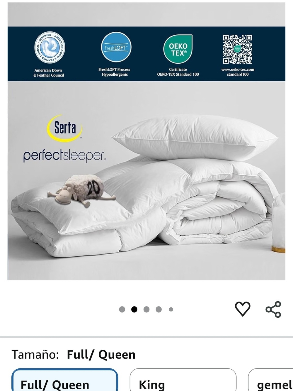 Perfect Sleeper White Down Alternative Comforter - Full/Queen